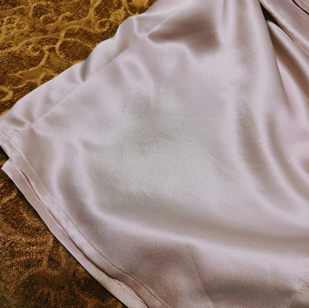 🌷🩷🌷 Gorgeous Baby Petal Powder Pink Silky Soft Satin Blouse Top - 16 - Picture 11 of 16